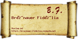 Brünauer Fidélia névjegykártya